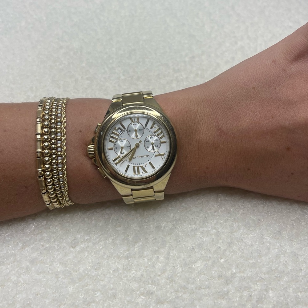 MICHAEL KORS Camille Gold-Tone Date Chronograph Watch MK5635